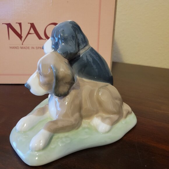 Lladro NAO Spanish Porcelain Two Pups Dog Figurine #1046 Dos Cachorros With Box - Picture 4 of 12